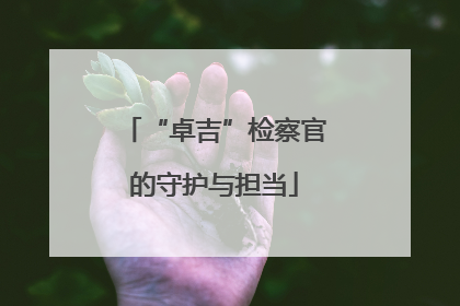 “卓吉”检察官的守护与担当