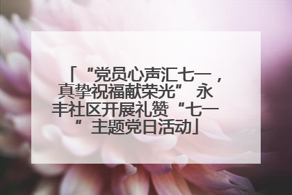 “党员心声汇七一，真挚祝福献荣光” 永丰社区开展礼赞“七一”主题党日活动