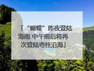 “蝴蝶”昨夜登陆海南 中午前后将再次登陆粤桂沿海