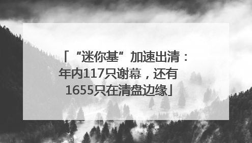 “迷你基”加速出清：年内117只谢幕，还有1655只在清盘边缘