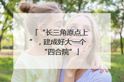 “长三角原点上”，建成好大一个“四合院”
