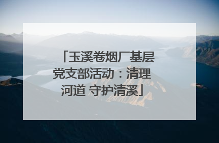 玉溪卷烟厂基层党支部活动：清理河道 守护清溪