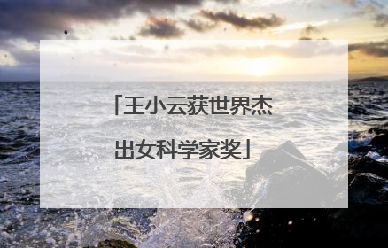 王小云获世界杰出女科学家奖