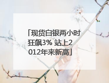 现货白银两小时狂飙3% 站上2012年来新高
