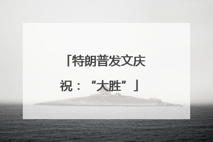 特朗普发文庆祝：“大胜”