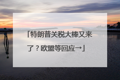 特朗普关税大棒又来了？欧盟等回应→