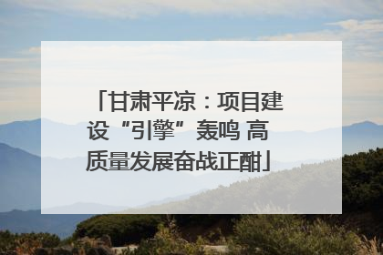 甘肃平凉：项目建设“引擎”轰鸣 高质量发展奋战正酣