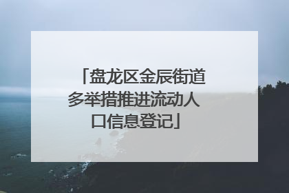 盘龙区金辰街道多举措推进流动人口信息登记