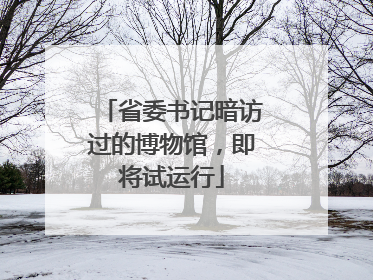 省委书记暗访过的博物馆，即将试运行