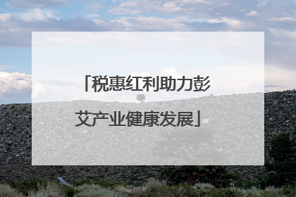 税惠红利助力彭艾产业健康发展