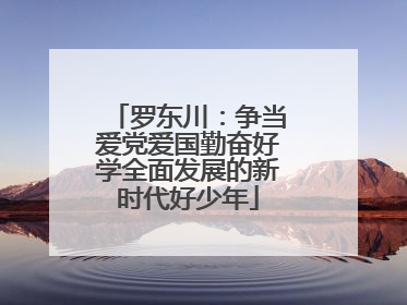 罗东川：争当爱党爱国勤奋好学全面发展的新时代好少年