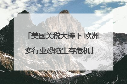 美国关税大棒下 欧洲多行业恐陷生存危机