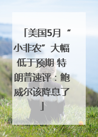 美国5月“小非农”大幅低于预期 特朗普速评：鲍威尔该降息了
