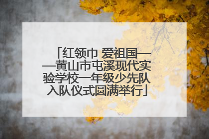 红领巾 爱祖国——黄山市屯溪现代实验学校一年级少先队入队仪式圆满举行