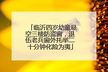临沂四岁幼童悬空三楼防盗窗，退伍老兵窗外托举二十分钟化险为夷