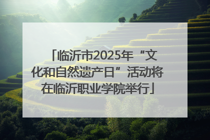 临沂市2025年“文化和自然遗产日”活动将在临沂职业学院举行