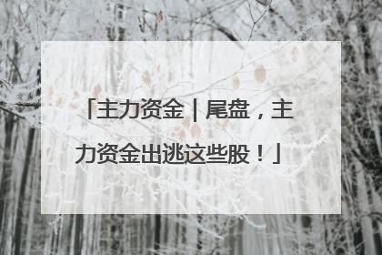 主力资金｜尾盘，主力资金出逃这些股！