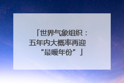 世界气象组织：五年内大概率再迎“最暖年份”