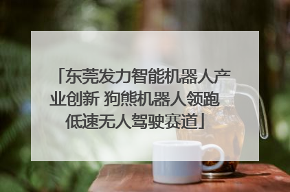 东莞发力智能机器人产业创新 狗熊机器人领跑低速无人驾驶赛道