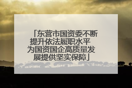 东营市国资委不断提升依法履职水平 为国资国企高质量发展提供坚实保障