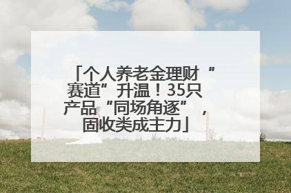 个人养老金理财“赛道”升温！35只产品“同场角逐”，固收类成主力
