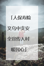 人保寿险义乌中支安全宣传入村暖民心