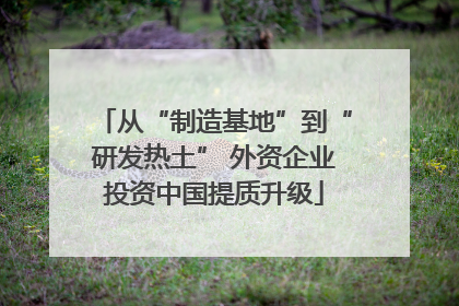 从“制造基地”到“研发热土” 外资企业投资中国提质升级