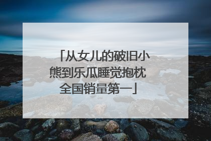 从女儿的破旧小熊到乐瓜睡觉抱枕全国销量第一