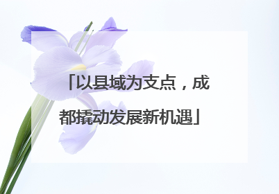 以县域为支点，成都撬动发展新机遇