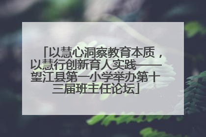 以慧心洞察教育本质，以慧行创新育人实践——望江县第一小学举办第十三届班主任论坛
