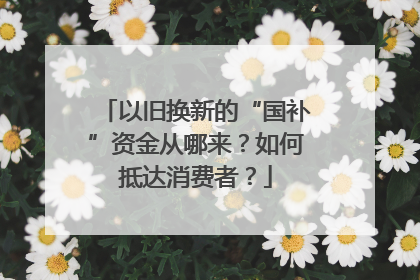 以旧换新的“国补”资金从哪来？如何抵达消费者？