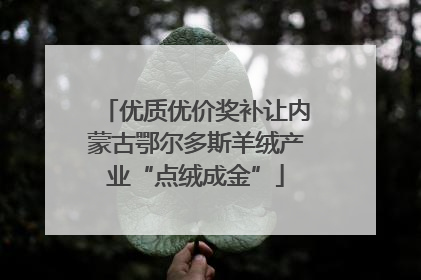 优质优价奖补让内蒙古鄂尔多斯羊绒产业“点绒成金”