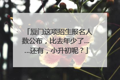 厦门这项招生报名人数公布，比去年少了……还有，小升初呢？