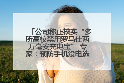 公司称正核实“多所高校禁用罗马仕两万毫安充电宝” 专家：预防手机没电选中等体积产品即可