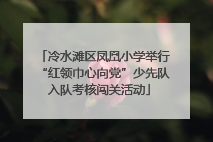 冷水滩区凤凰小学举行“红领巾心向党”少先队入队考核闯关活动