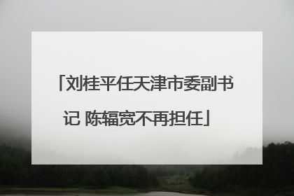 刘桂平任天津市委副书记 陈辐宽不再担任
