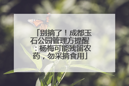 别摘了！成都玉石公园管理方提醒：杨梅可能残留农药，勿采摘食用