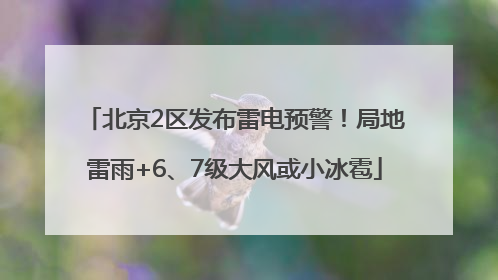 北京2区发布雷电预警！局地雷雨+6、7级大风或小冰雹