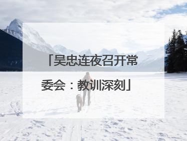 吴忠连夜召开常委会：教训深刻