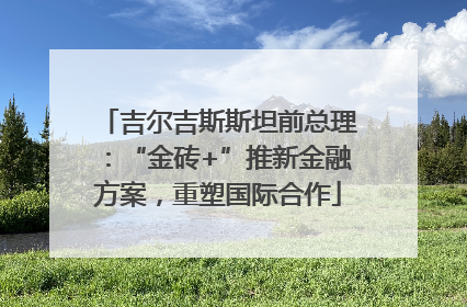 吉尔吉斯斯坦前总理：“金砖+”推新金融方案，重塑国际合作