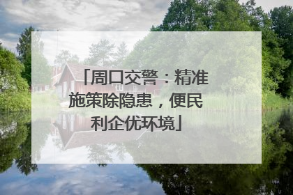周口交警：精准施策除隐患，便民利企优环境