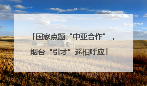 国家点题“中亚合作”，烟台“引才”遥相呼应