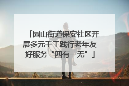园山街道保安社区开展多元手工践行老年友好服务“四有一无”