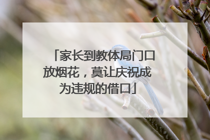 家长到教体局门口放烟花，莫让庆祝成为违规的借口
