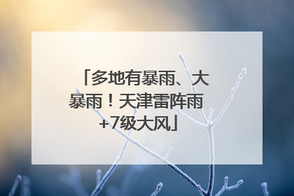多地有暴雨、大暴雨!天津雷阵雨+7级大风