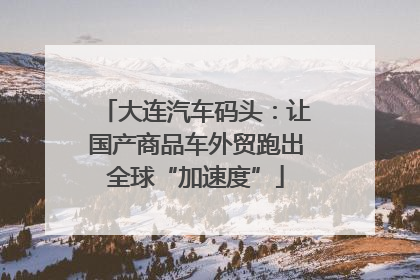 大连汽车码头：让国产商品车外贸跑出全球“加速度”