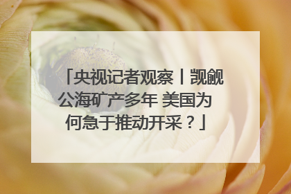 央视记者观察丨觊觎公海矿产多年 美国为何急于推动开采？