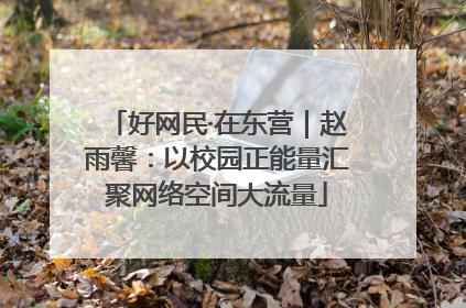 好网民·在东营｜赵雨馨：以校园正能量汇聚网络空间大流量