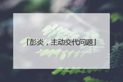 彭炎，主动交代问题