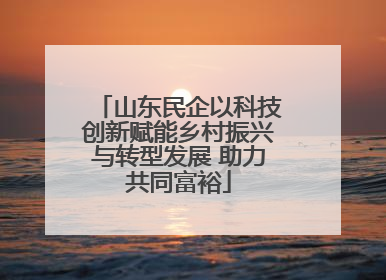 山东民企以科技创新赋能乡村振兴与转型发展 助力共同富裕